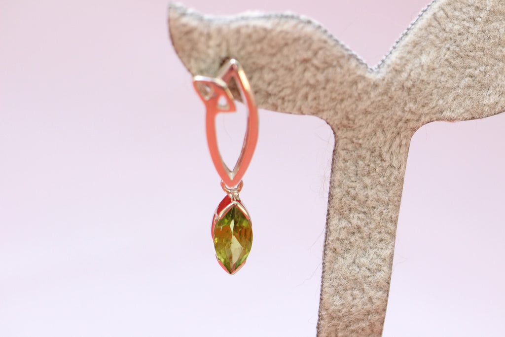 Edle 2,9 Carat Peridot Ohrstecker 925 Silber Ohrstecker Olivin Schmuck Top