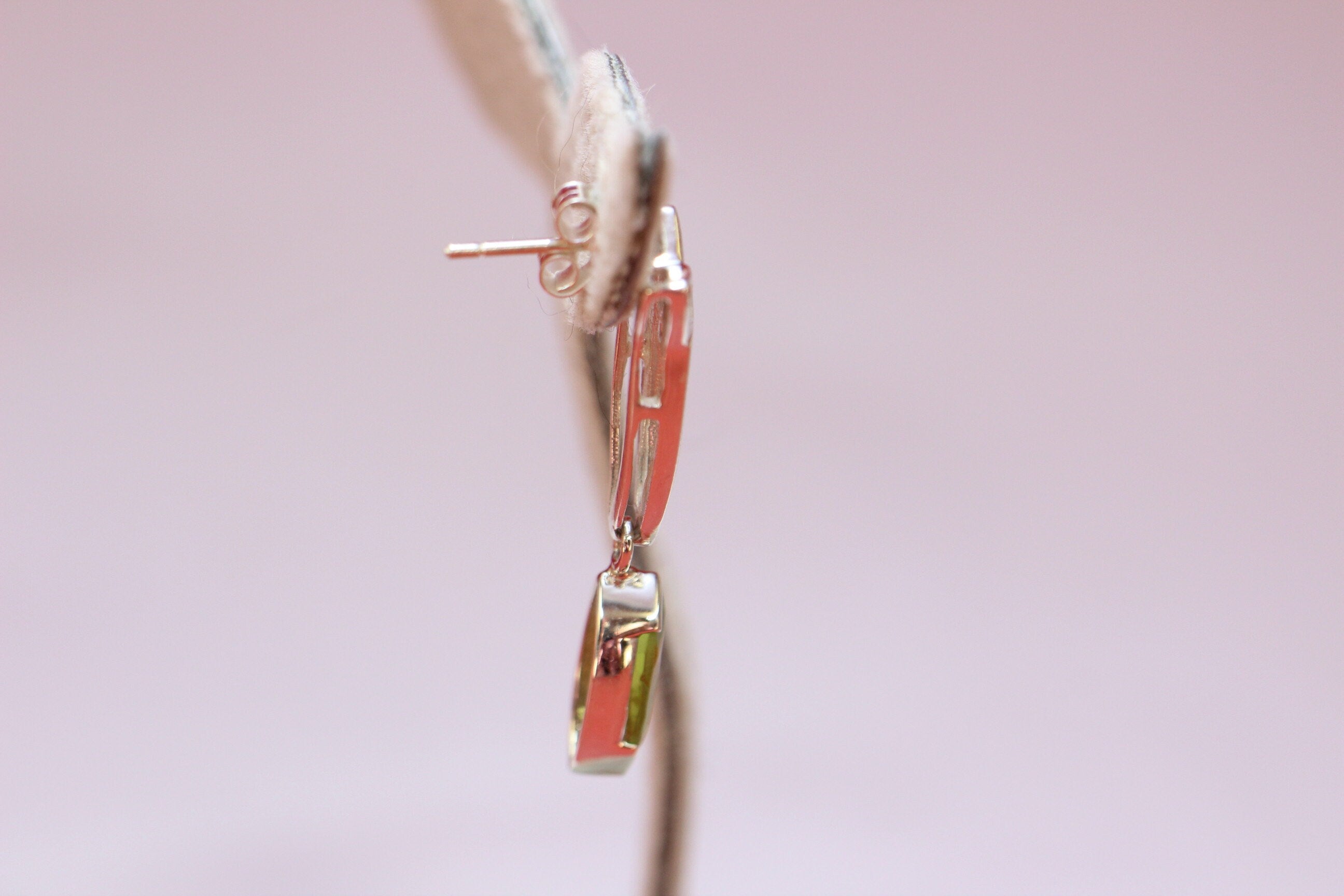 Edle 2,9 Carat Peridot Ohrstecker 925 Silber Ohrstecker Olivin Schmuck Top