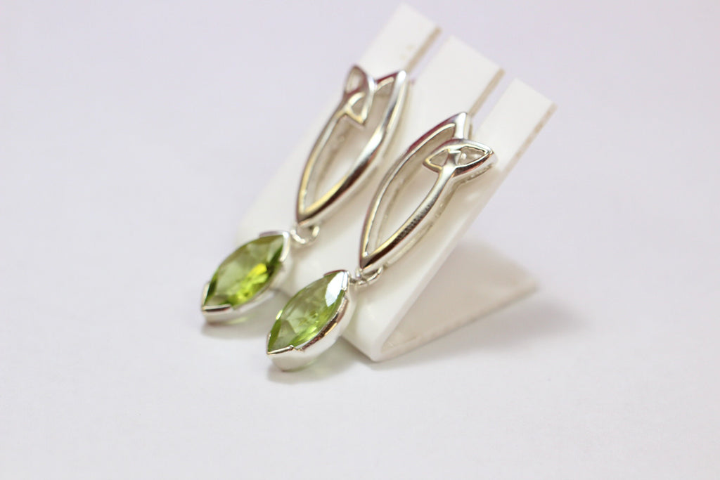 Edle 2,9 Carat Peridot Ohrstecker 925 Silber Ohrstecker Olivin Schmuck Top
