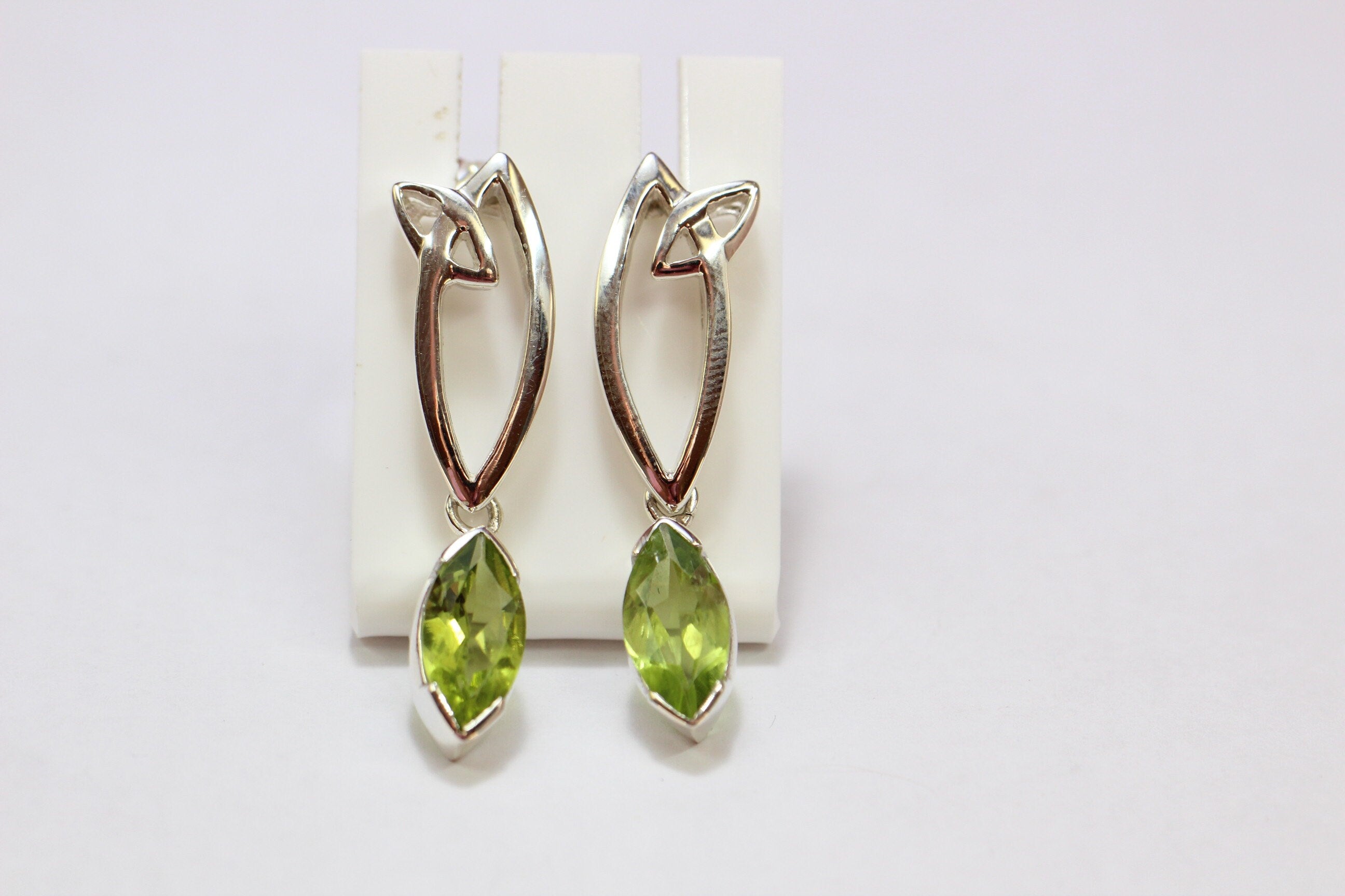 Edle 2,9 Carat Peridot Ohrstecker 925 Silber Ohrstecker Olivin Schmuck Top