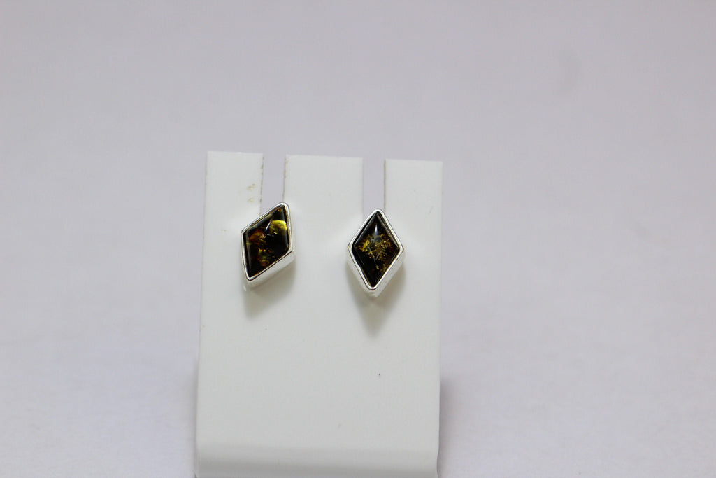 Edler Bernstein Ohrstecker Unisex 925 Silber Ohrschmuck Bernsten aus Litauen