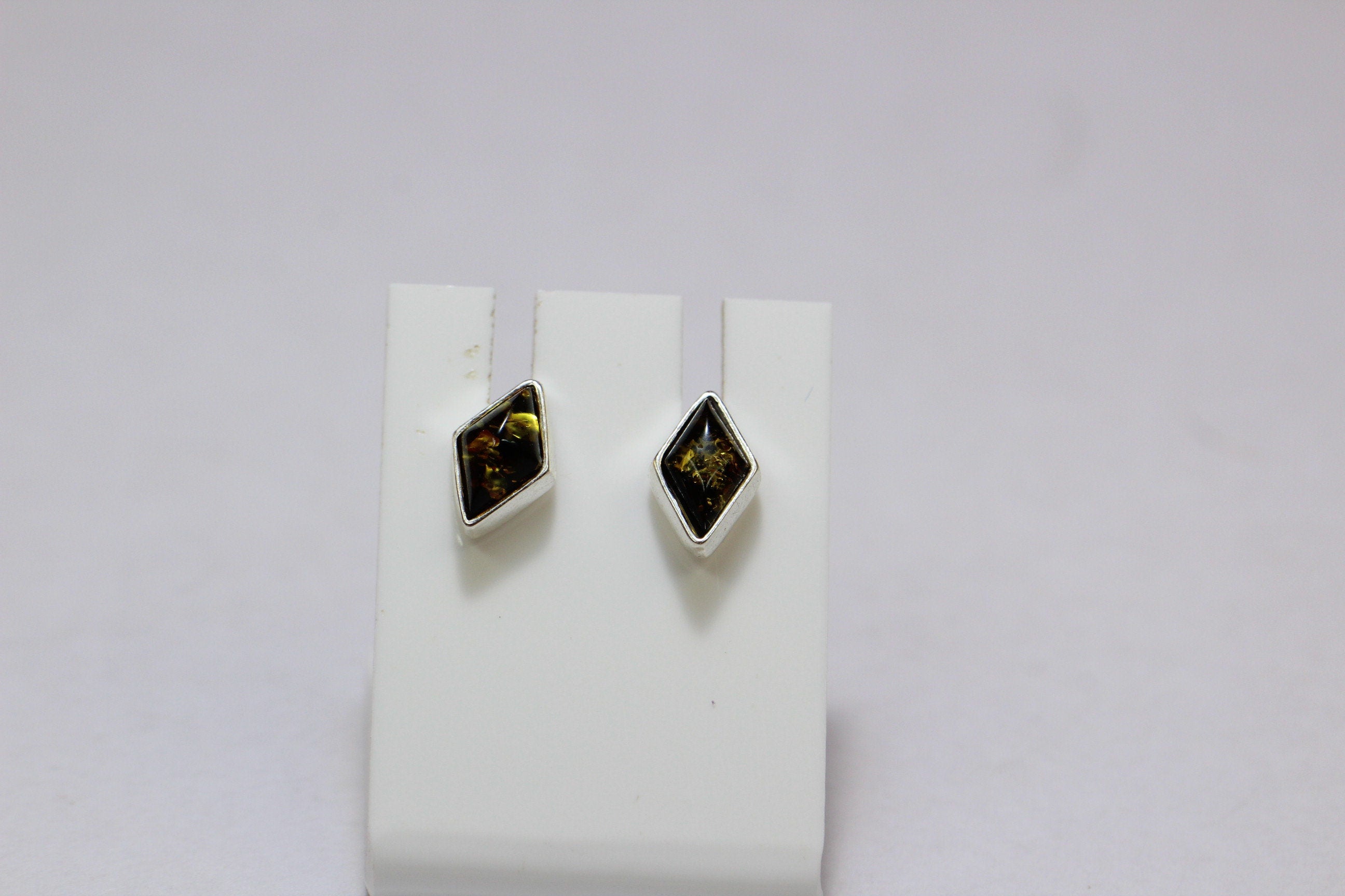 Edler Bernstein Ohrstecker Unisex 925 Silber Ohrschmuck Bernsten aus Litauen