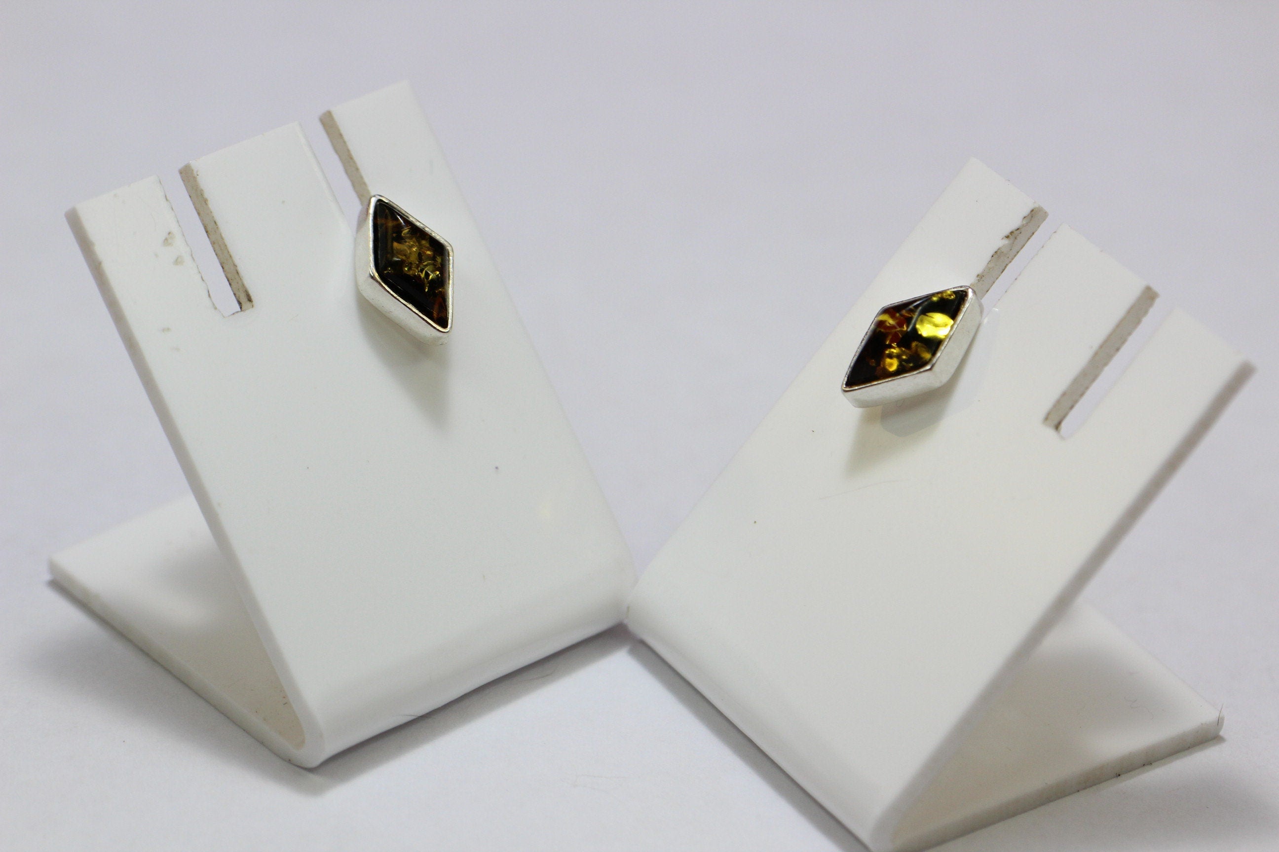 Edler Bernstein Ohrstecker Unisex 925 Silber Ohrschmuck Bernsten aus Litauen