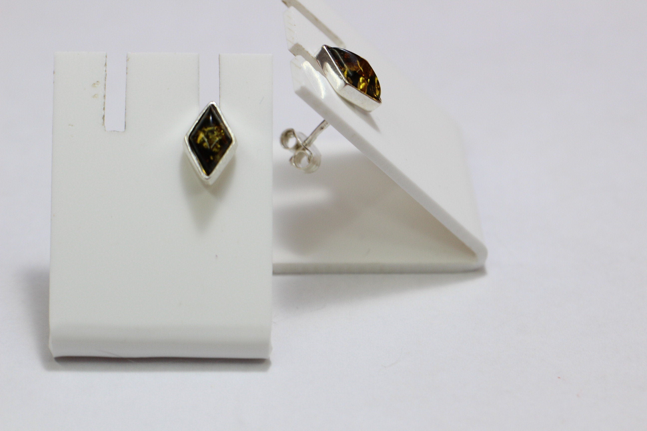 Edler Bernstein Ohrstecker Unisex 925 Silber Ohrschmuck Bernsten aus Litauen
