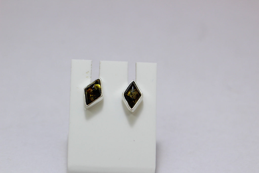Edler Bernstein Ohrstecker Unisex 925 Silber Ohrschmuck Bernsten aus Litauen