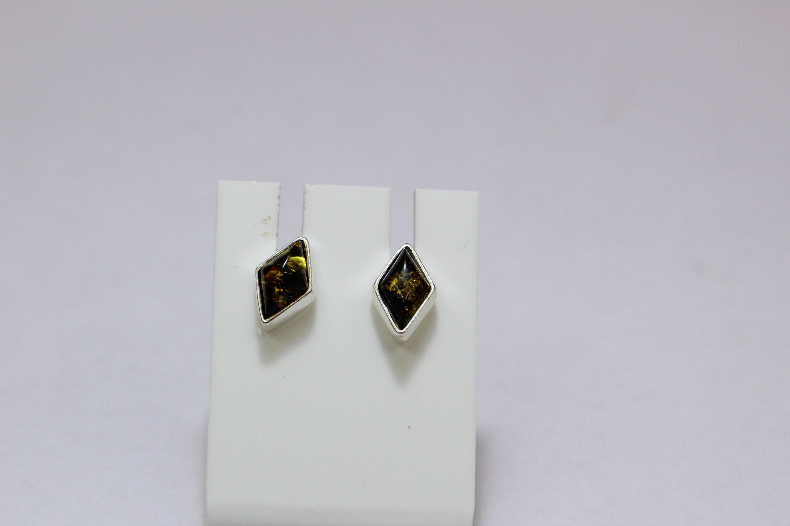 Edler Bernstein Ohrstecker Unisex 925 Silber Ohrschmuck Bernsten aus Litauen