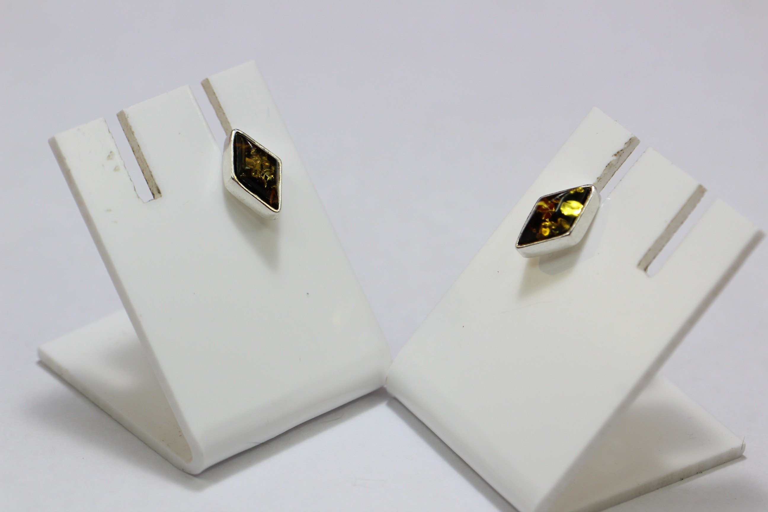 Edler Bernstein Ohrstecker Unisex 925 Silber Ohrschmuck Bernsten aus Litauen