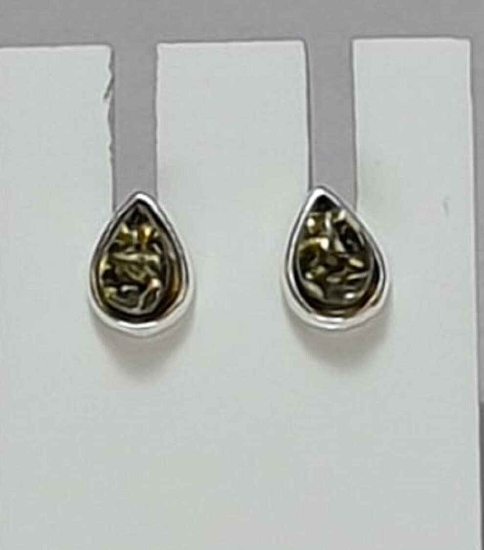Edler Bernstein Ohrstecker Unisex 925 Silber Ohrschmuck Bernsten aus Litauen