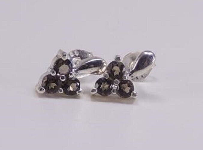 Edle 0,78 Carat Rauchquarz, Topas Trauben Ohrstecker, Ohrring, 925 Silber