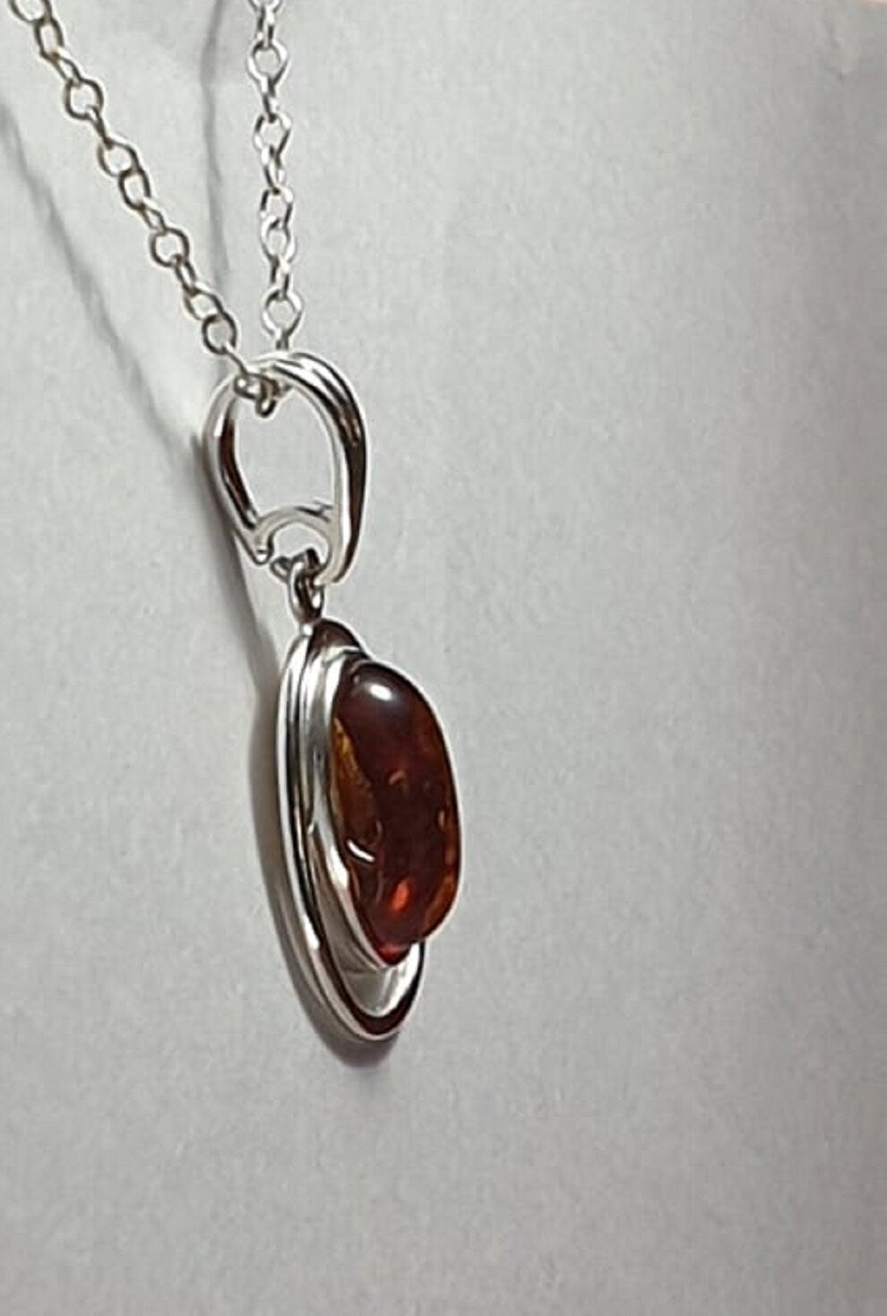 Edler Bernstein Anhanger 925 Silber Collier Kette echter Bernstein aus Litauen