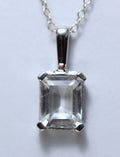 Edler 3,39 Carat weisstopas Anhanger 925 Silber Collier Kette Edelsteinanhanger