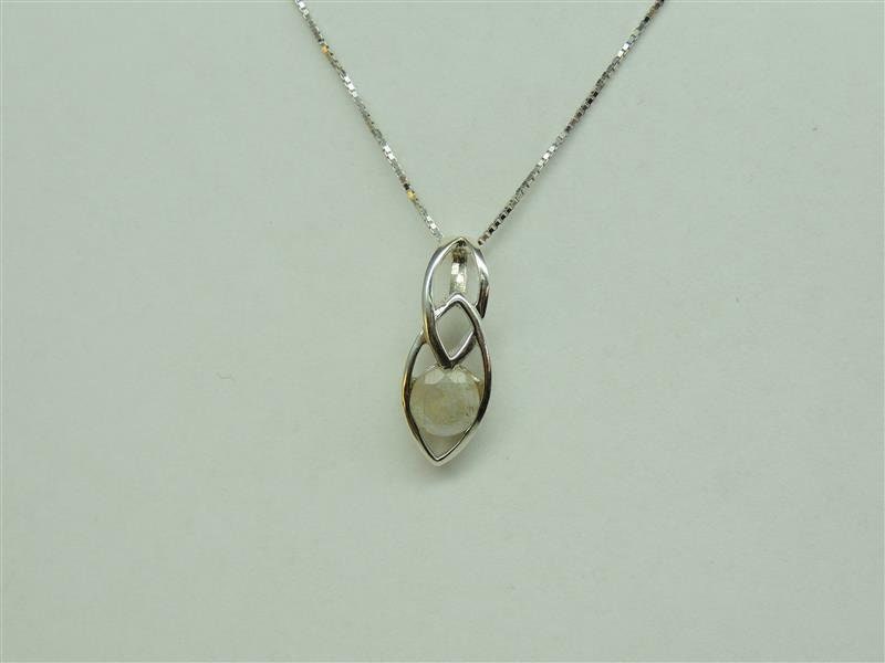 Edler 0,5 Carat Mondlichttopas Anhanger 925 Silber Collier Kette Topas