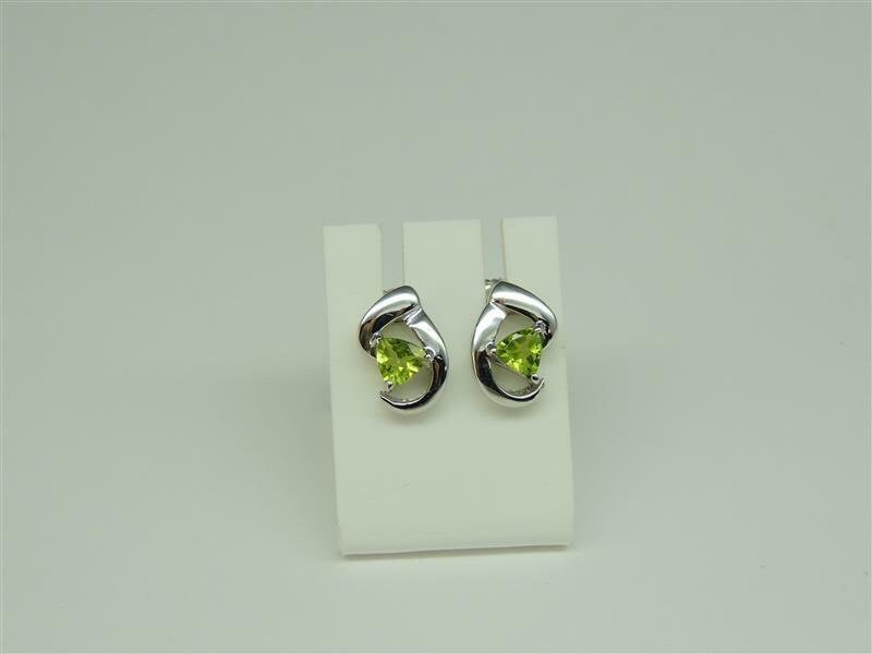 Edle groae 2,0 Carat Peridot Ohrstecker 925 Silber Ohrring Ohrschmuck