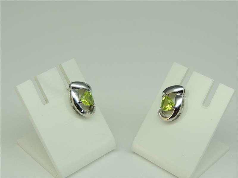 Edle groae 2,0 Carat Peridot Ohrstecker 925 Silber Ohrring Ohrschmuck