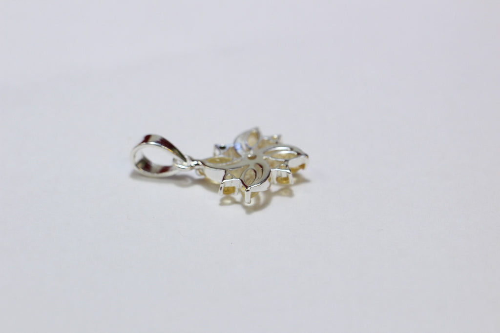 Echter Citrin Anhänger 925 Silber  0,8 Karat Gelber Edelstein Schmuck  Goldener Edelstein Anhänger Handgefertigt  Geschenk für Sie