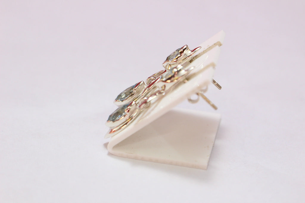 Edle 1,5 Carat Blautopas Ohrstecker 925 Silber Ohrschmuck sky blue Topas