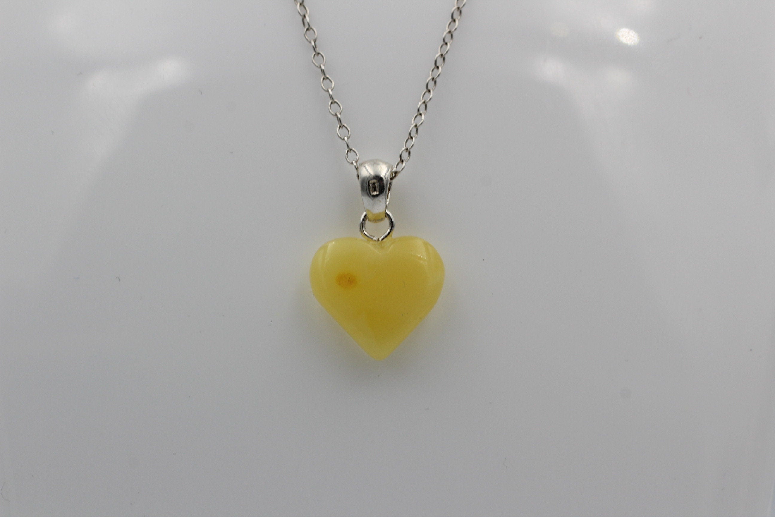 Bernstein Herz 925 Silber Anhänger Collieranhänger Herz aus Bernstein Schmuck