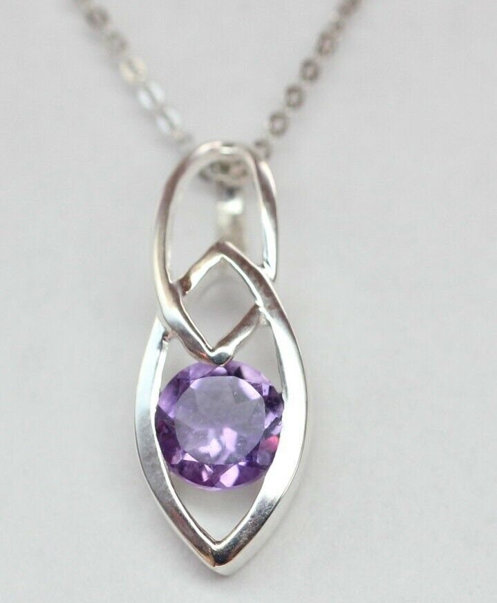 Amethyst Kettenanhänger Silber 925  0,42 ct Edelstein  Modernes Design