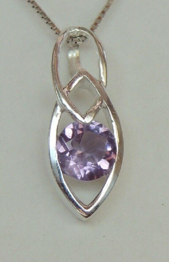 Amethyst Kettenanhänger Silber 925  0,42 ct Edelstein  Modernes Design