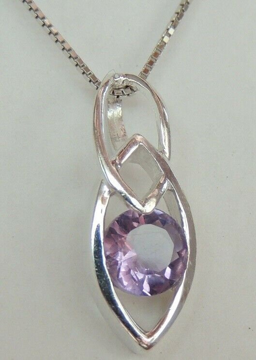 Amethyst Kettenanhänger Silber 925  0,42 ct Edelstein  Modernes Design