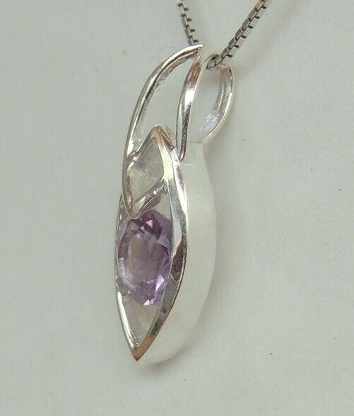 Amethyst Kettenanhänger Silber 925  0,42 ct Edelstein  Modernes Design