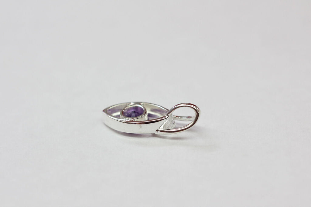 Amethyst Kettenanhänger Silber 925  0,42 ct Edelstein  Modernes Design