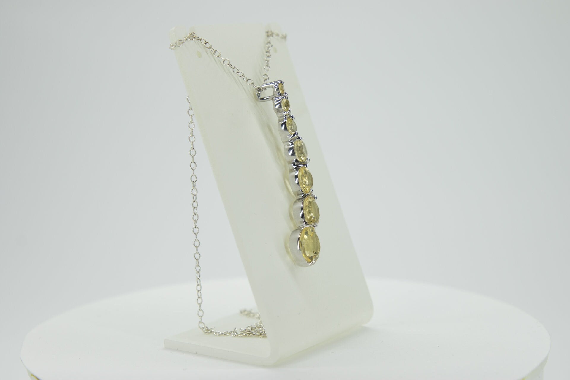 Edler 4,65 Carat Citrin  Anhanger 925 Silber Collier Kette ZitrinTop Edelstein