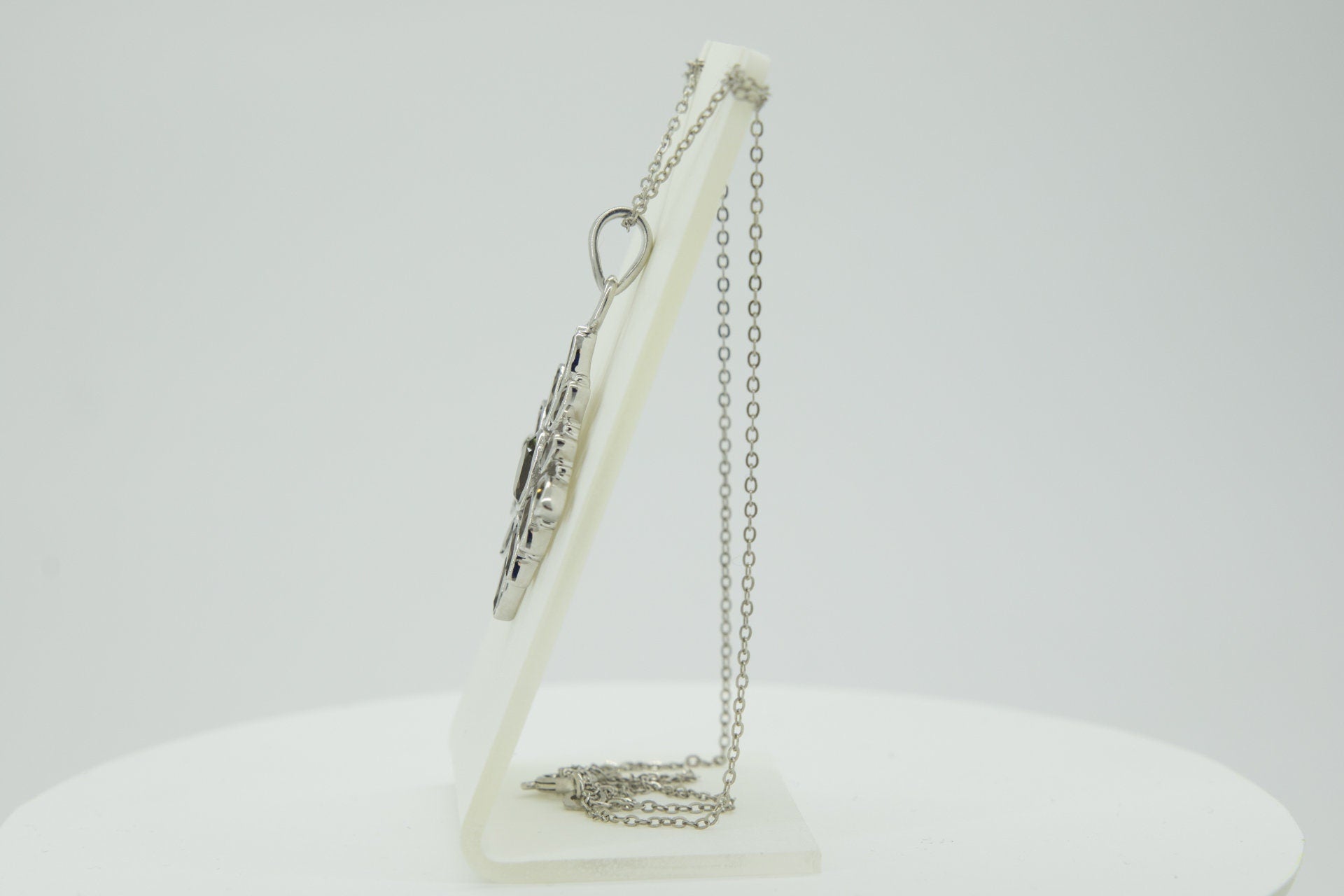 3,7 Carat Rauchquarz Anhanger 925 Silber Collier Kette Rauchtopas Anhanger