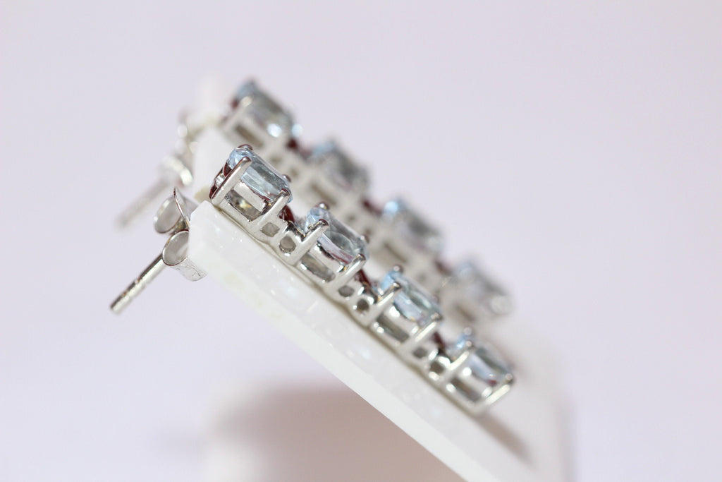 Edle 1,95 Carat Blautopas  Ohrstecker 925 Silber Ohrschmuck himmelblauer Topas