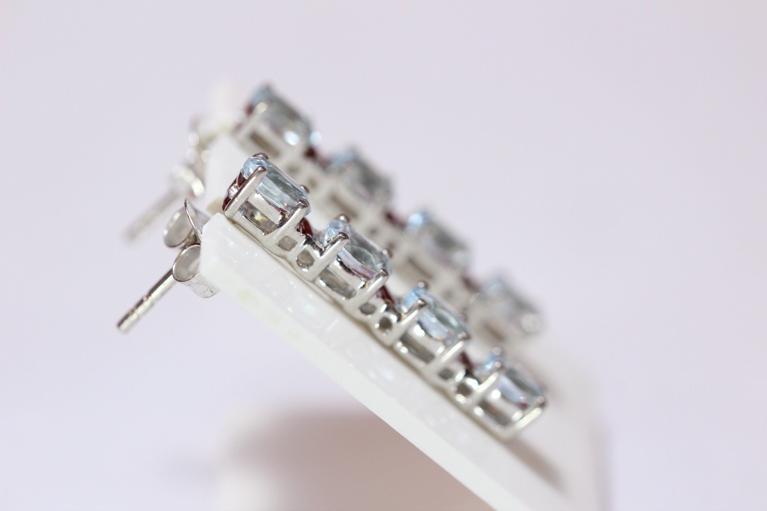 Edle 1,95 Carat Blautopas  Ohrstecker 925 Silber Ohrschmuck himmelblauer Topas