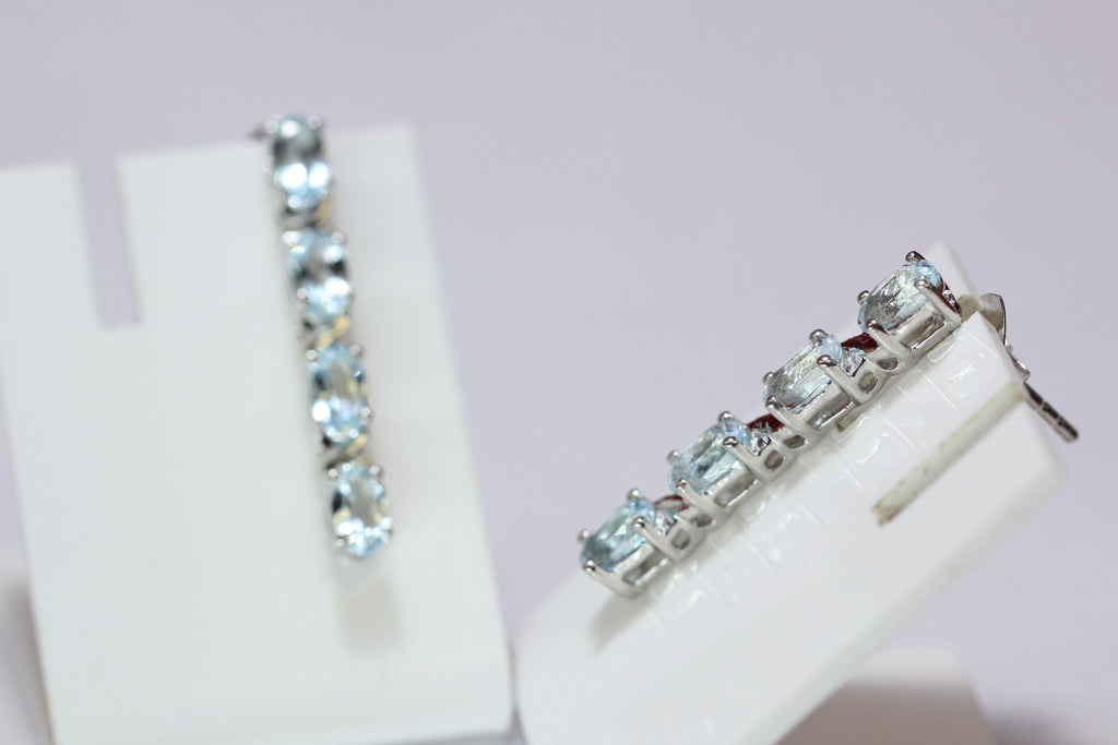 Edle 1,95 Carat Blautopas  Ohrstecker 925 Silber Ohrschmuck himmelblauer Topas