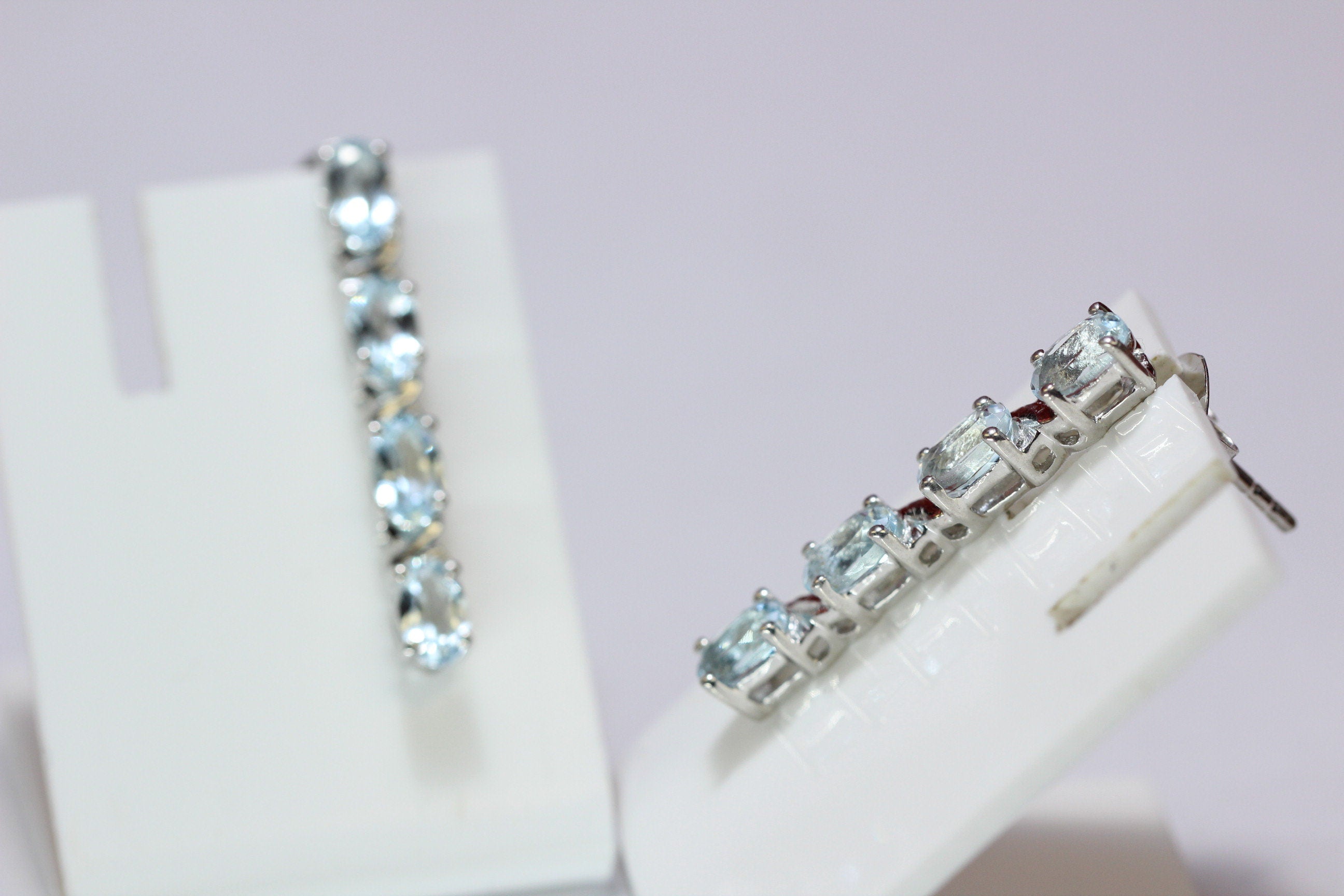 Edle 1,95 Carat Blautopas  Ohrstecker 925 Silber Ohrschmuck himmelblauer Topas