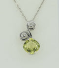 Edler 3,25 Carat Limonenquarz weisstopas Anhanger 925 Silber Collier Kette Lemon
