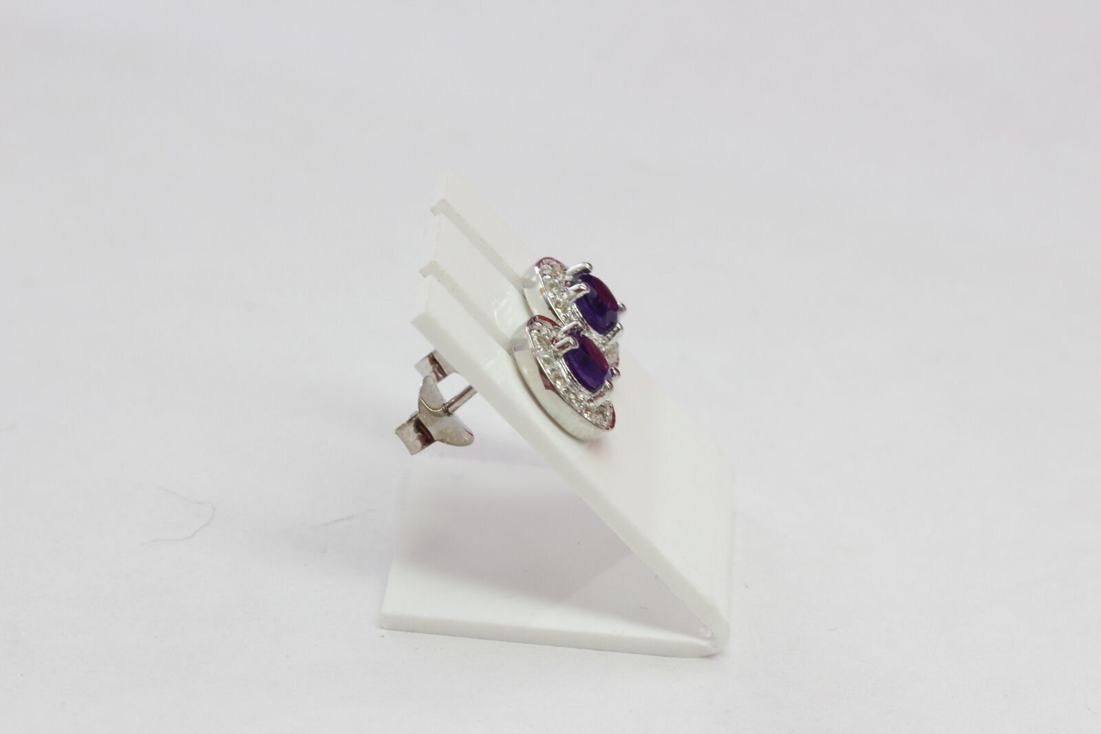 Edler 1,0 Carat Amethyst Ohrstecker Weiatopas 925 Silber Ohrschmuck Top