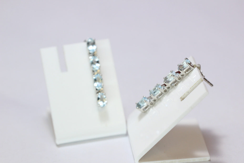Edle 1,95 Carat Blautopas  Ohrstecker 925 Silber Ohrschmuck himmelblauer Topas
