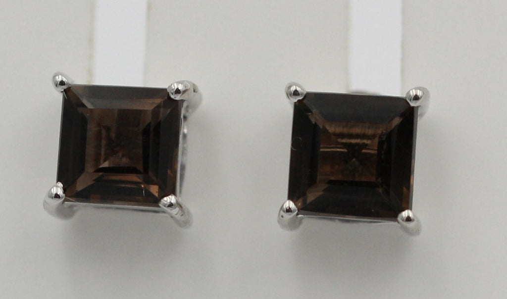 2,0 Carat Rauchquarz Ohrstecker 925 Silber Rauchtopas Edelsteinschmuck Top