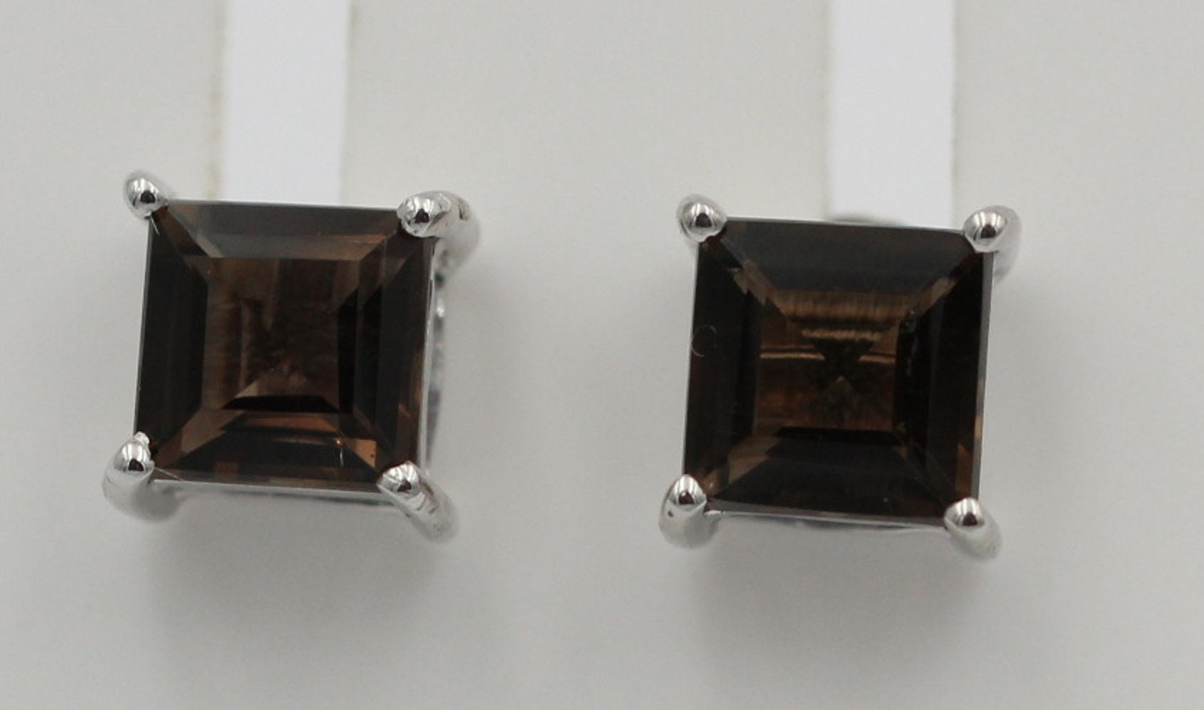 2,0 Carat Rauchquarz Ohrstecker 925 Silber Rauchtopas Edelsteinschmuck Top