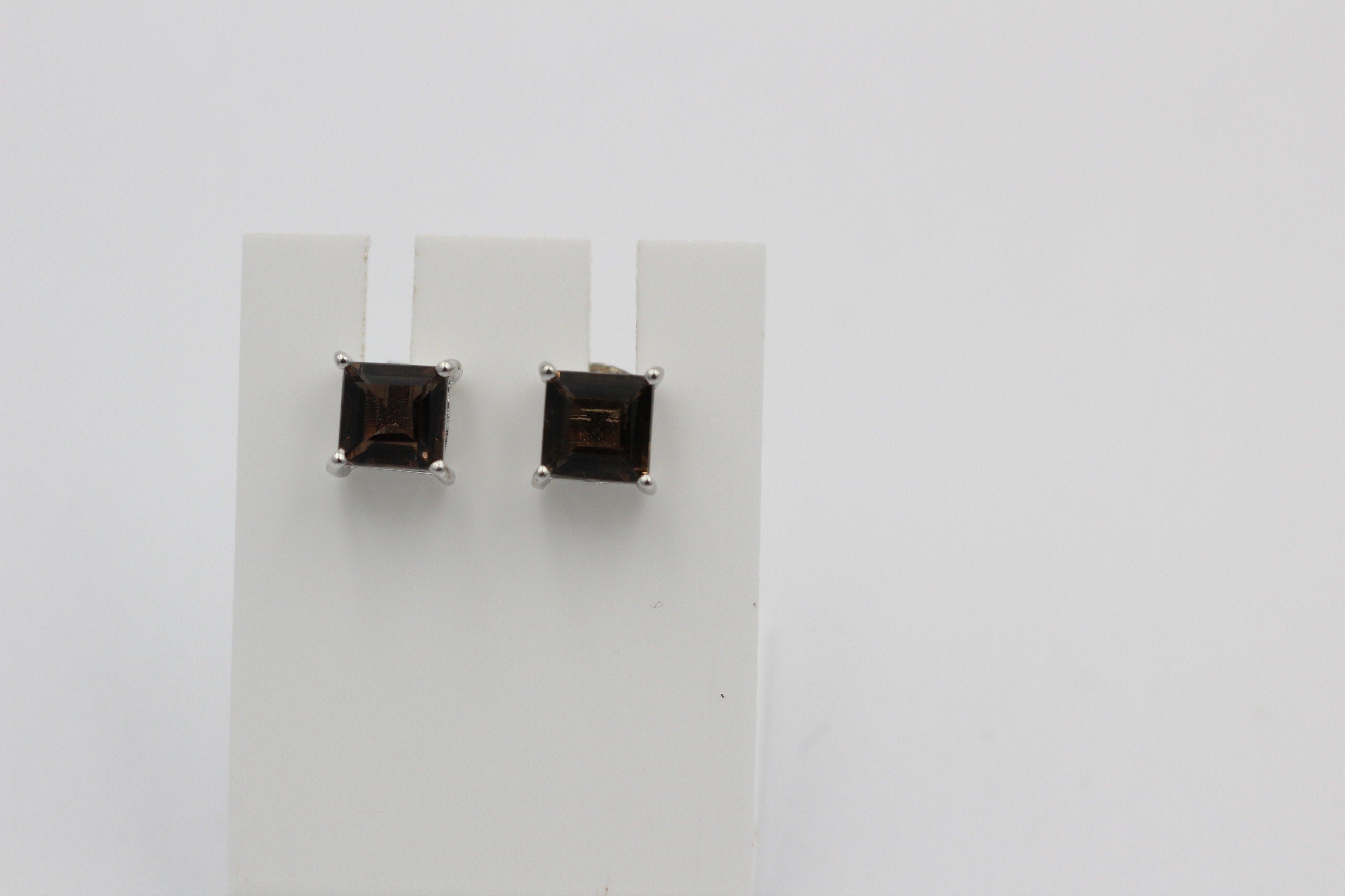 2,0 Carat Rauchquarz Ohrstecker 925 Silber Rauchtopas Edelsteinschmuck Top