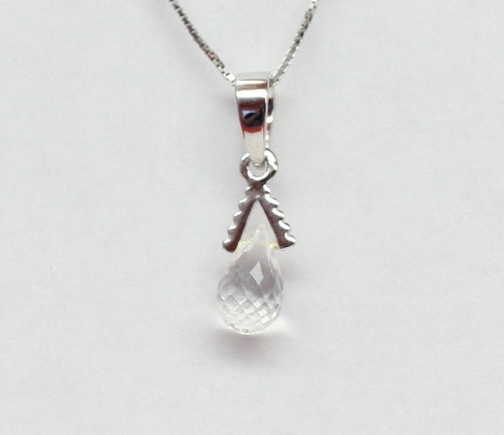 Edler 2,25  Carat weisstopas Anhanger 925 Silber Collier Kette Top weisser topas