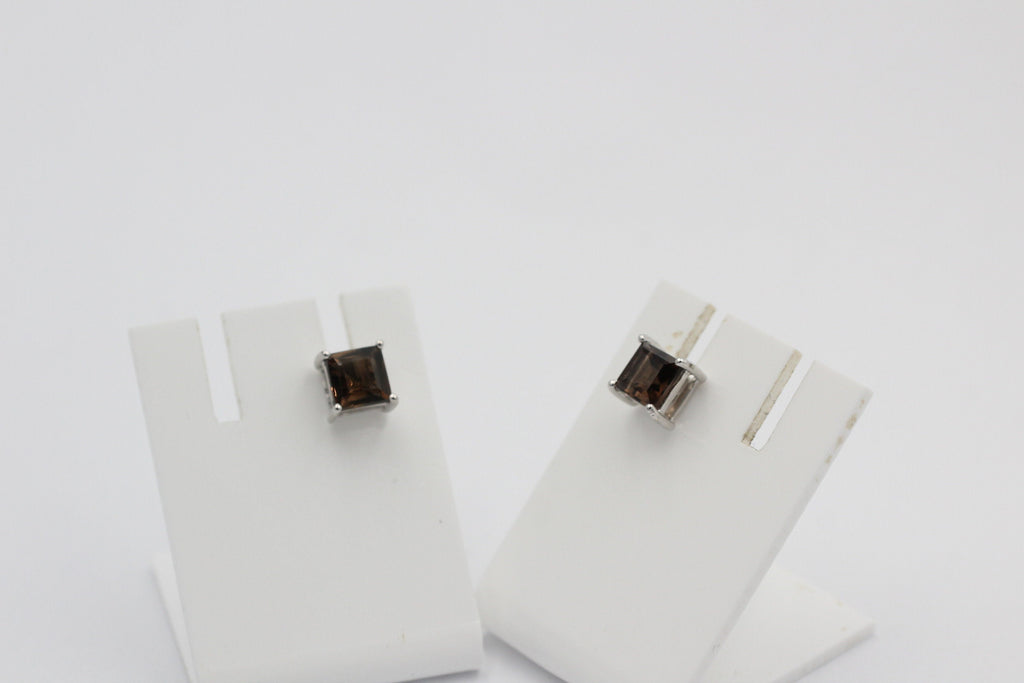 2,0 Carat Rauchquarz Ohrstecker 925 Silber Rauchtopas Edelsteinschmuck Top