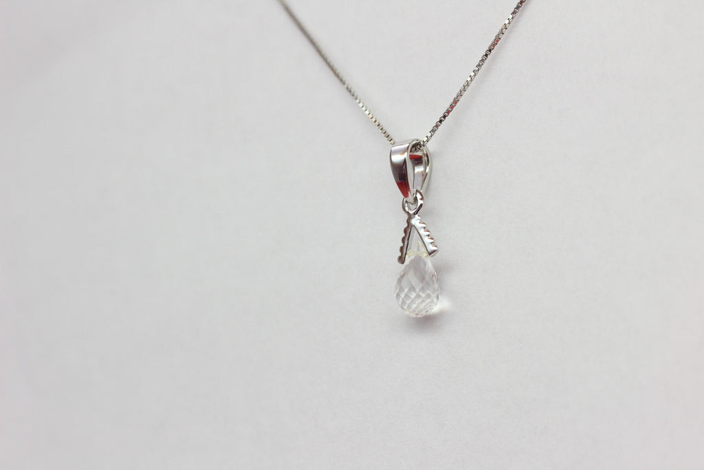 Edler 2,25  Carat weisstopas Anhanger 925 Silber Collier Kette Top weisser topas