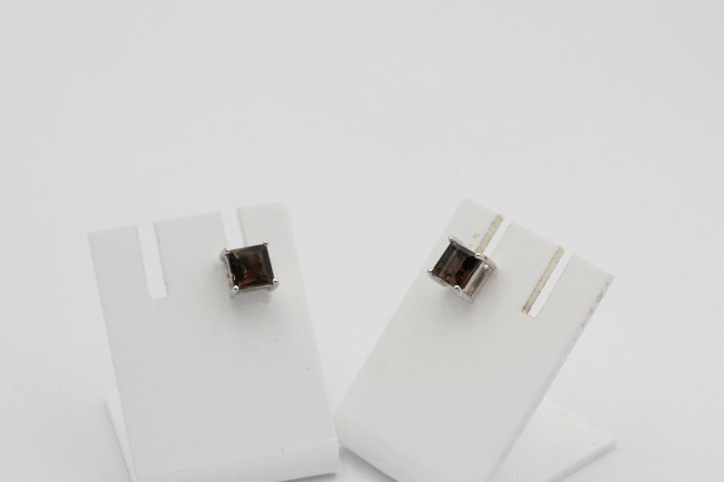 2,0 Carat Rauchquarz Ohrstecker 925 Silber Rauchtopas Edelsteinschmuck Top