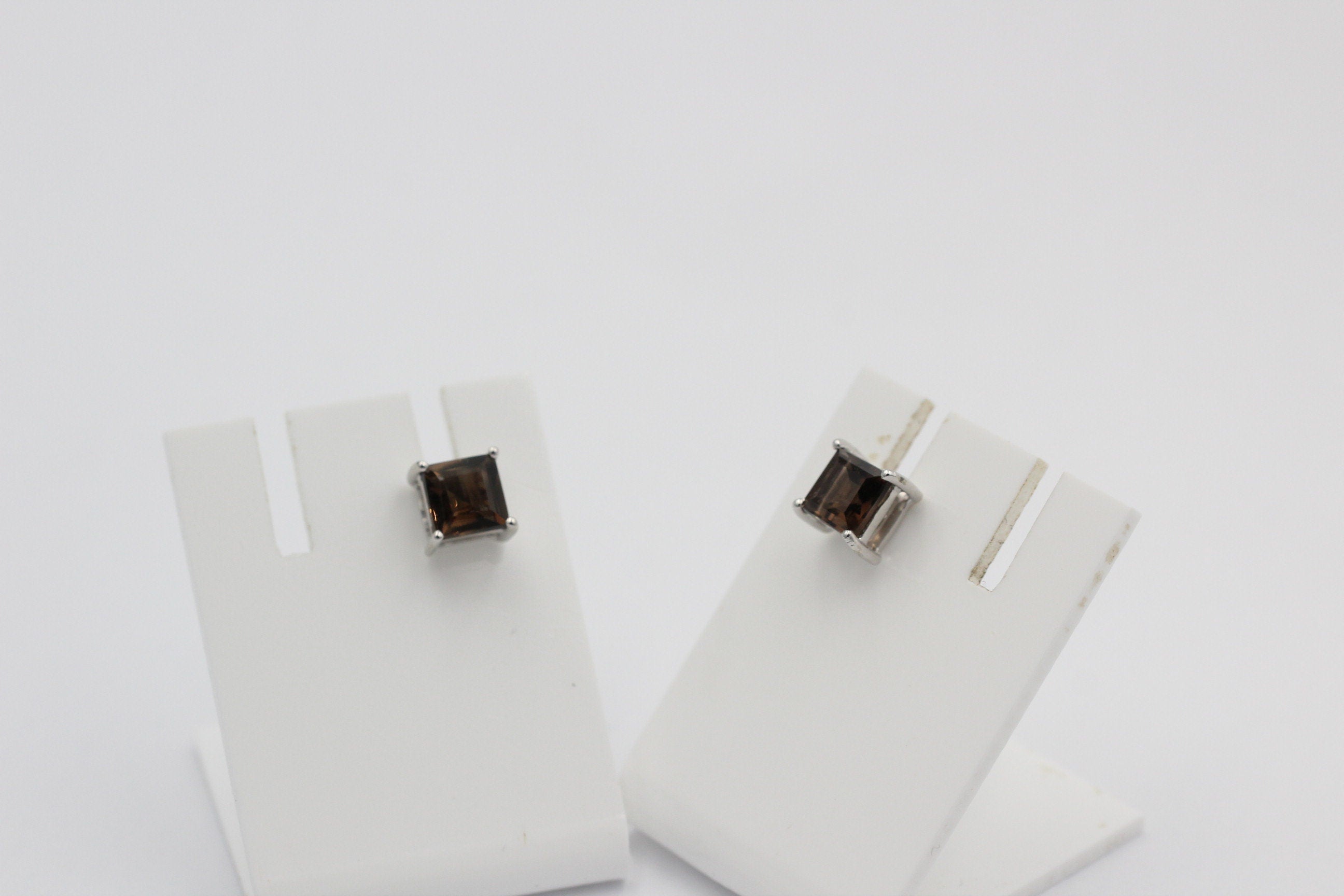 2,0 Carat Rauchquarz Ohrstecker 925 Silber Rauchtopas Edelsteinschmuck Top