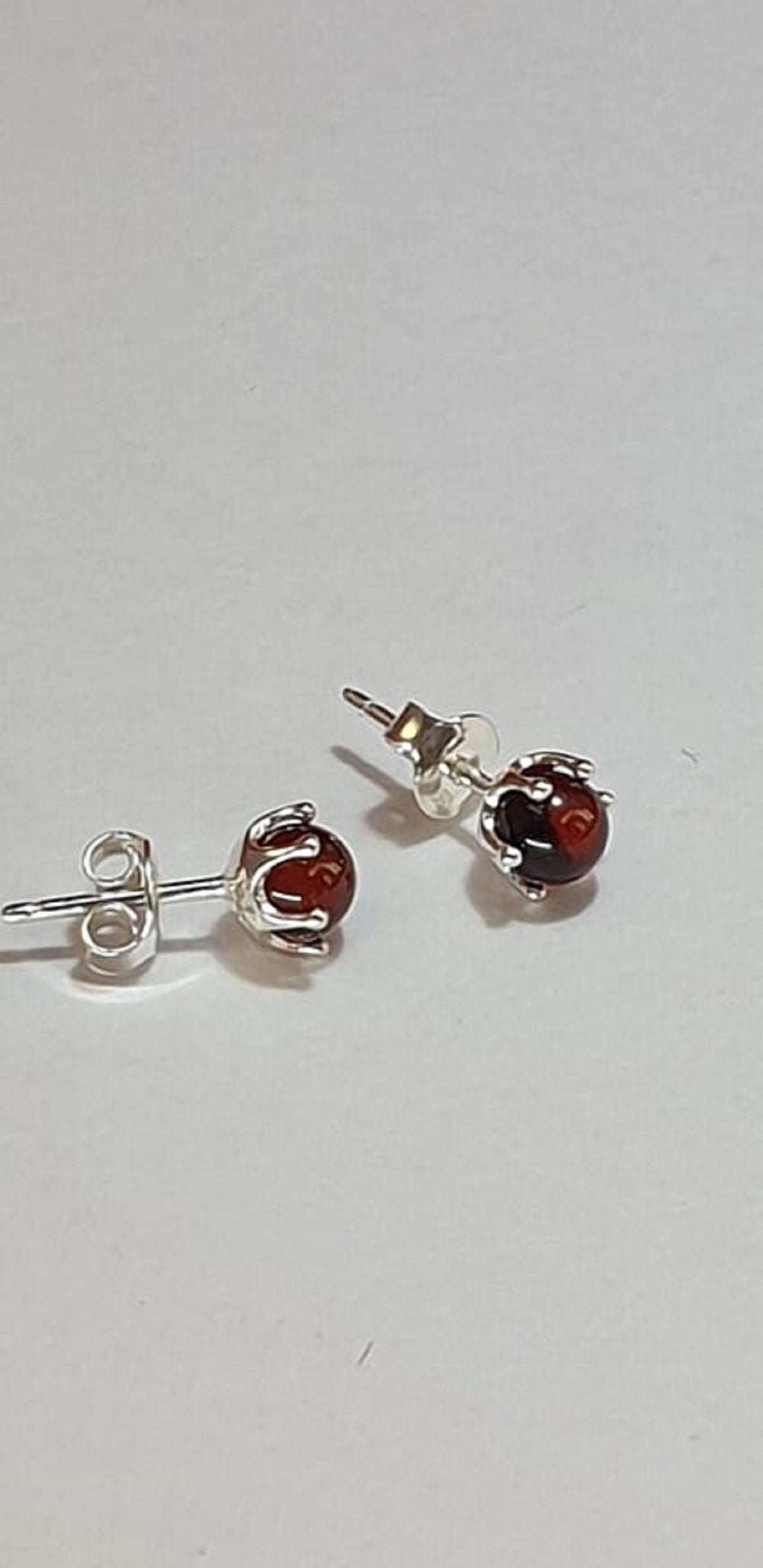 braune Bernstein Ohrstecker 925 Silber Ohrschmuck Bernstein aus Letland