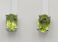 Edle 1,0 Carat Peridot  Ohrstecker 925 Silber Ohrring Ohrschmuck Olivin Top