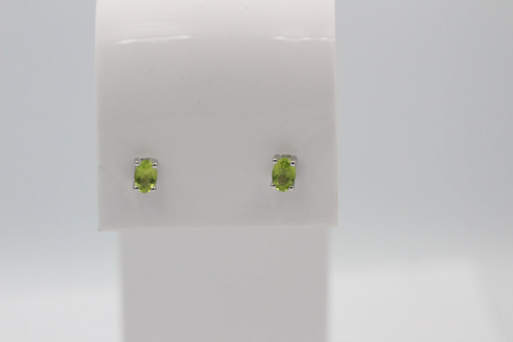 Edle 1,0 Carat Peridot  Ohrstecker 925 Silber Ohrring Ohrschmuck Olivin Top
