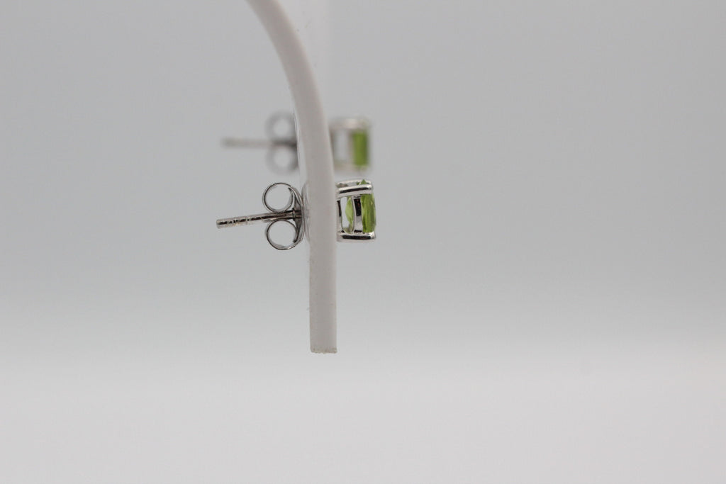 Edle 1,0 Carat Peridot  Ohrstecker 925 Silber Ohrring Ohrschmuck Olivin Top