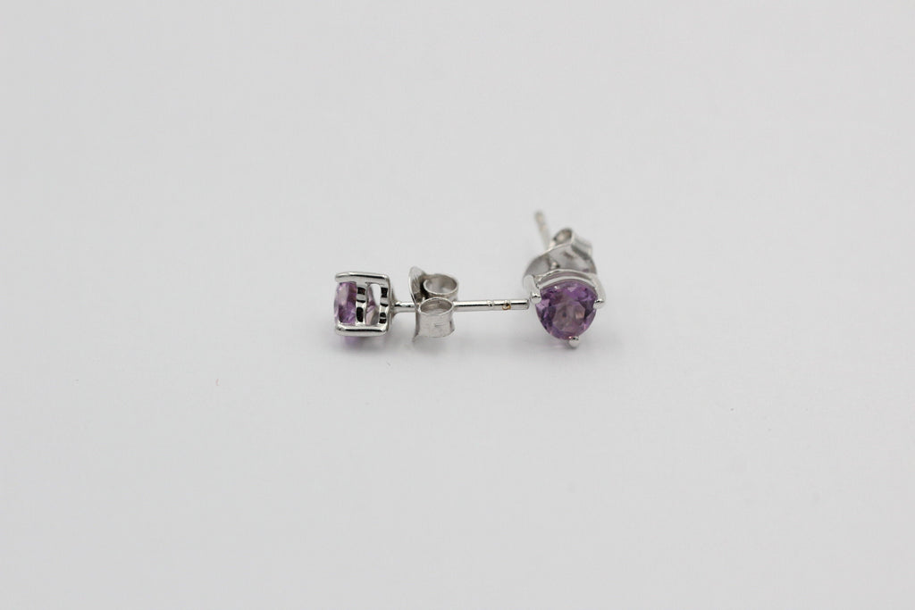 0,9 Carat Amethyst Herz Ohrstecker 925 Silber Herzohrstecker violetter Edelstein