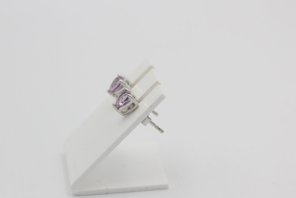 0,9 Carat Amethyst Herz Ohrstecker 925 Silber Herzohrstecker violetter Edelstein