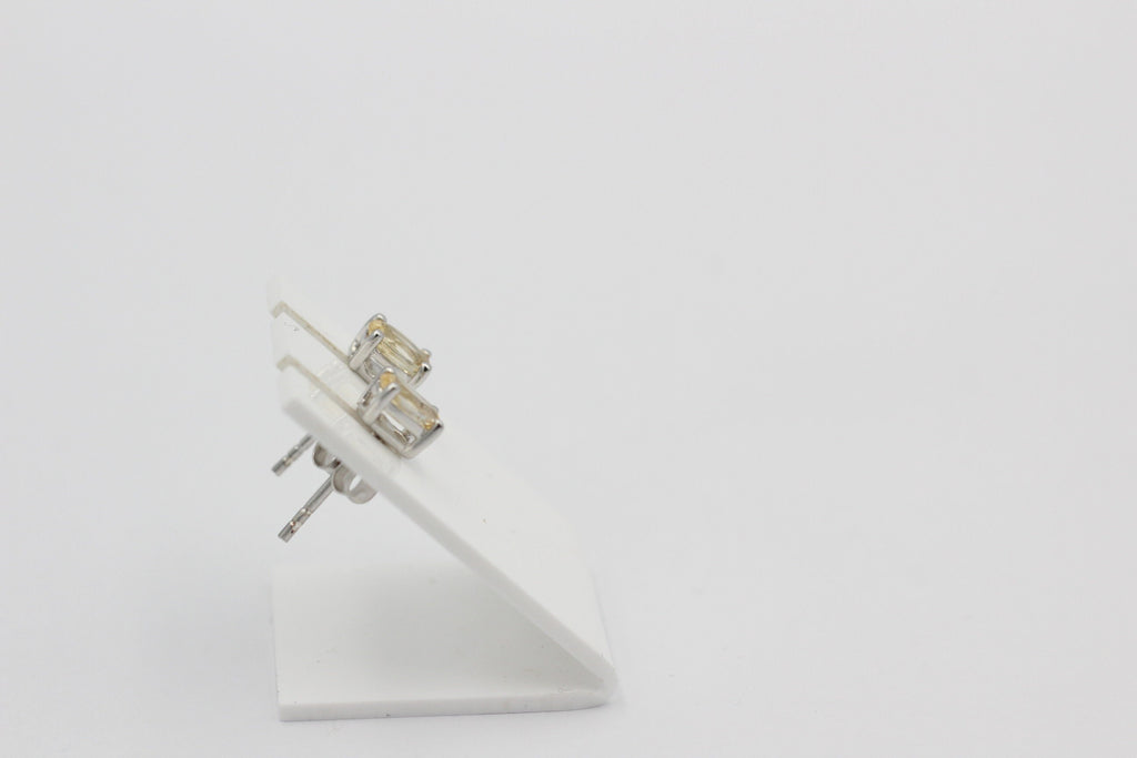 Edle 1,0 Cara Citrin Ohrstecker 925 Silber Ohrring Ohrschmuck gelber Edelstein